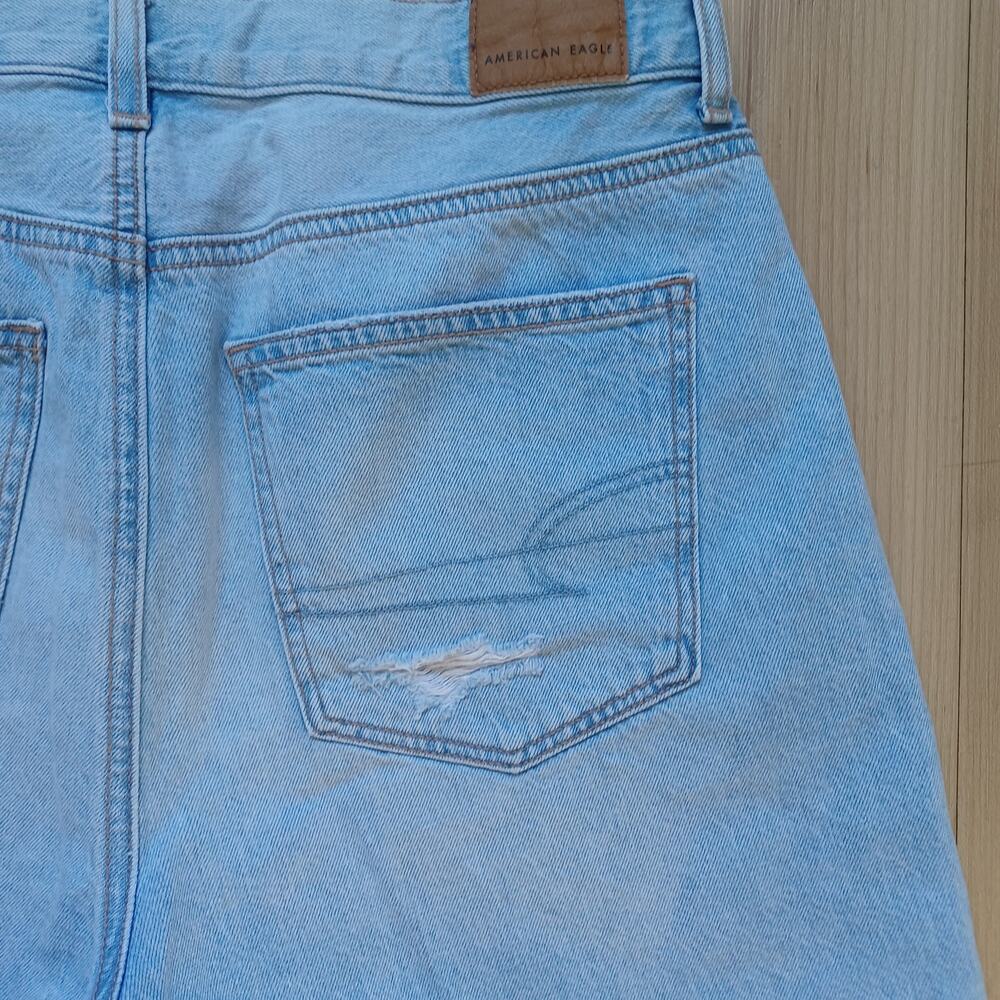 AE Dreamy Drape Highest Rise Baggy Shorts Light Wash 4 - Picture 11 of 15